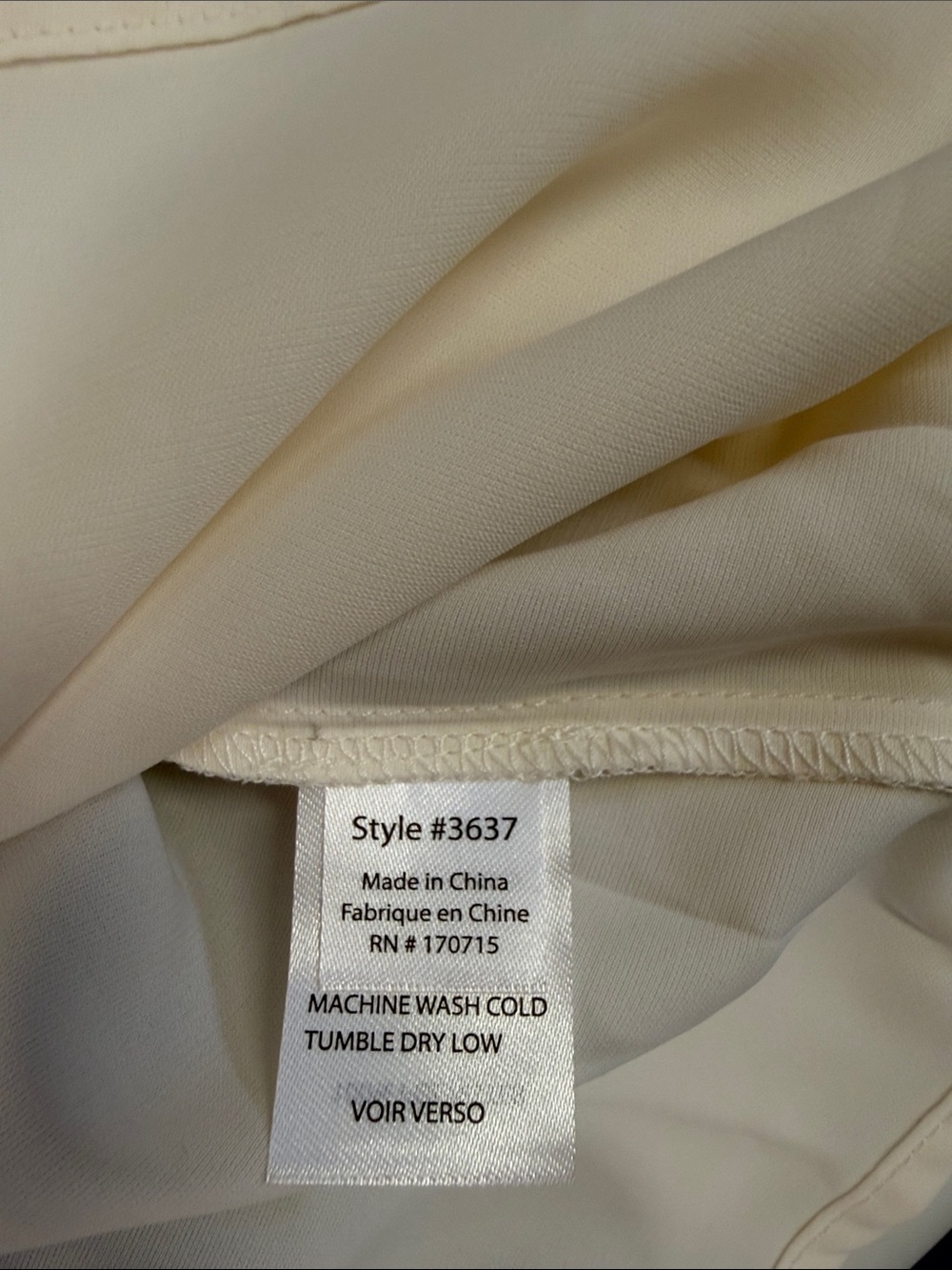 ecru Cream Tie-Neck Long-Sleeve Blouse - Picture 3 of 4